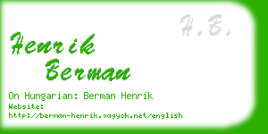 henrik berman business card